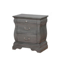 Nightstand Transitional Wood Night Stand With 3 Drawers, Gray Benzara