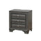 Transitional Wood Night Stand With Night Light, Gray