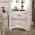 Wooden Nightstand with Hidden Jewelry Tray, White