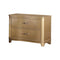 Nightstands and Bedside Tables Pine Wood Night Stand With Two Drawers, Gold Benzara
