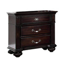 Syracuse Traditional Style Beautiful Nightstand, Dark Walnut