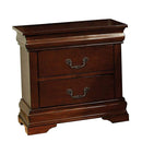 Nightstands and Bedside Tables Velda II Traditional Style Nightstand, Cherry Finish Benzara