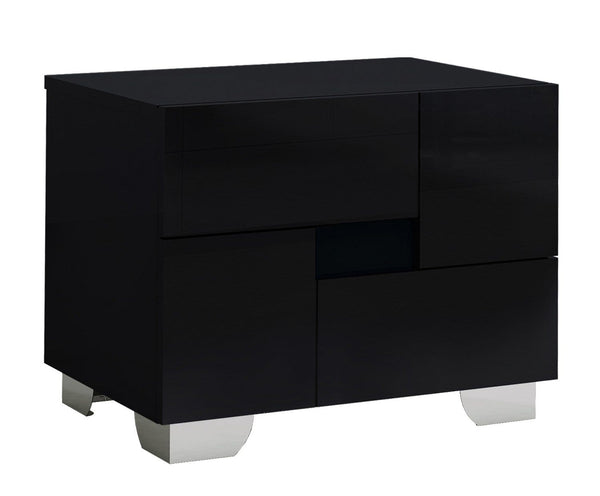 Nightstands Black Nightstand - 18" Superb Black High Gloss Nightstand HomeRoots