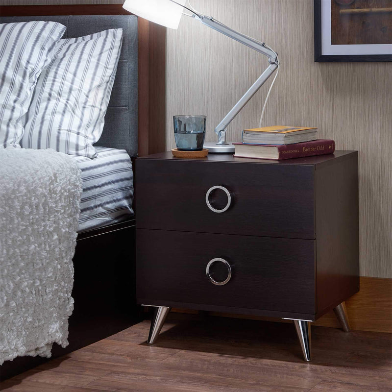 Nightstands Black Nightstand - 19'.69" X 16'.61" X 19'.76" Black Particle Board Nightstand HomeRoots