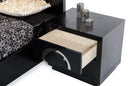 Nightstands Black Nightstand - 20" Black Crocodile MDF Nightstand HomeRoots