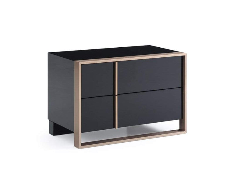 Nightstands Black Nightstand - 20" Brushed Black Stainless Bronze Nightstand HomeRoots