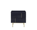 Nightstands Black Nightstand - 21" X 16" X 22" Black And Brass Metal Nightstand HomeRoots