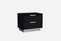 Nightstands Black Nightstand - 25" X 17" X 21" Black Stainless Steel Nightstand HomeRoots