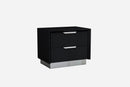 Nightstands Black Nightstand - 25" X 17" X 21" Black Stainless Steel Nightstand HomeRoots