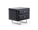 Nightstands Black Nightstand - 27" X 20" X 23" Black, Chrome Nightstand HomeRoots