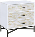 Nightstands Black Nightstand - 32" X 19" X 33" White & Weathered Wood Pattern Nightstand HomeRoots