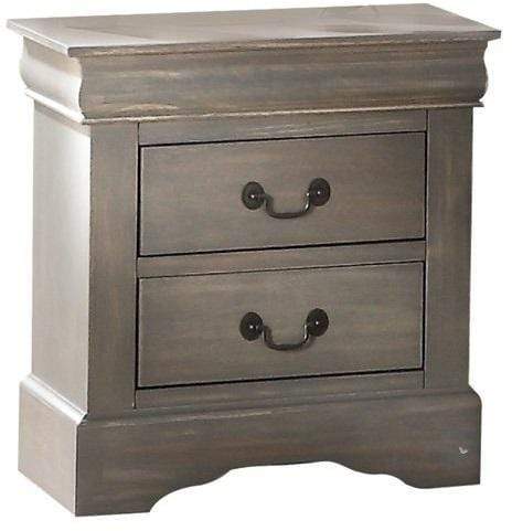 Nightstands Gray Nightstand - 15'.67" X 21'.65" X 23'.54" Antique Gray Wooden Nightstand HomeRoots