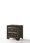 Nightstands Gray Nightstand - 24" X 17" X 24" Antique Gray Rubber Wood Nightstand HomeRoots