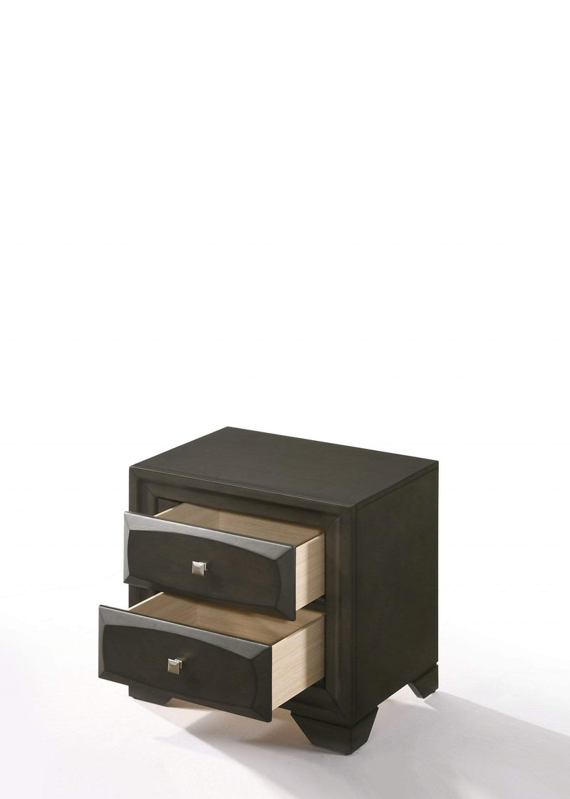 Nightstands Gray Nightstand - 24" X 17" X 24" Antique Gray Rubber Wood Nightstand HomeRoots