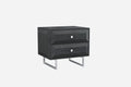 Nightstands Gray Nightstand - 27" X 20" X 23" Gray Chrome Nightstand HomeRoots