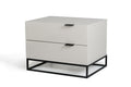 Nightstands Grey Nightstand - 16" Grey MDF and Metal Nightstand HomeRoots