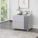 Nightstands Grey Nightstand - 24" X 17" X 20" Light Grey And Dark Grey Nightstand HomeRoots