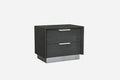 Nightstands Grey Nightstand - 25" X 17" X 21" Grey Stainless Steel Nightstand HomeRoots