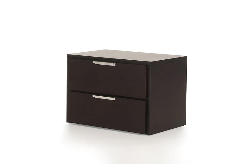 Nightstands Modern Nightstands - 15" Wenge Veneer and Steel Nightstand HomeRoots