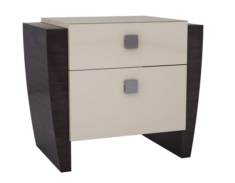 Nightstands Rustic Nightstands - 22" Refined Beige High Gloss Nightstand HomeRoots