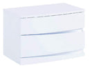 Nightstands White Nightstand - 16.5" Exquisite White High Gloss Nightstand HomeRoots