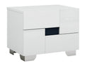 Nightstands White Nightstand - 18" Superb White High Gloss Nightstand HomeRoots