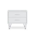 Nightstands White Nightstand - 19'.69" X 15'.75" X 17'.93" White Particle Board Nightstand HomeRoots