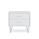 Nightstands White Nightstand - 19'.69" X 15'.75" X 17'.93" White Particle Board Nightstand HomeRoots