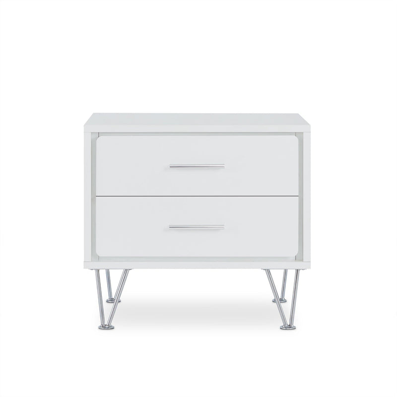 Nightstands White Nightstand - 19'.69" X 15'.75" X 17'.93" White Particle Board Nightstand HomeRoots