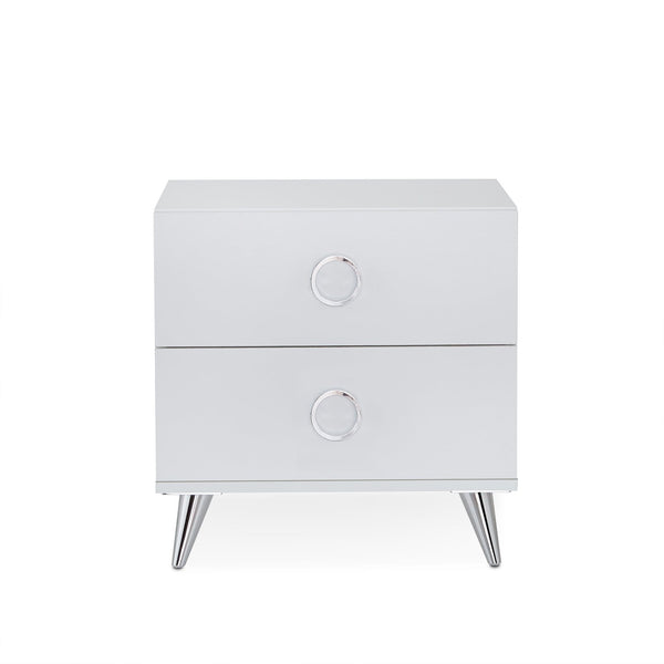 Nightstands White Nightstand - 19'.69" X 16'.61" X 19'.76" White Particle Board Nightstand HomeRoots