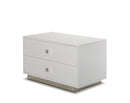 Nightstands White Nightstand - 19" White Gloss MDF Nightstand HomeRoots