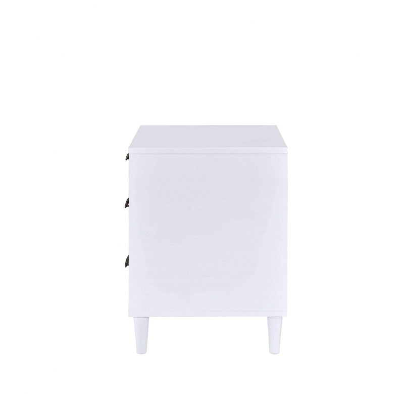 Nightstands White Nightstand - 20" X 16" X 21" White And Weathered Oak Metal Nightstand HomeRoots