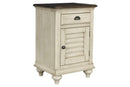 Nightstands White Nightstand - 20" x 17" x 30" Two Tone, Solid Wood, Small Nightstand HomeRoots