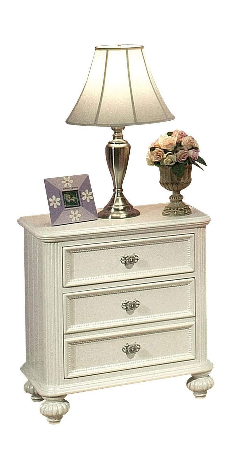 Nightstands White Nightstand - 22" X 16" X 28" White Pine Wood Nightstand HomeRoots