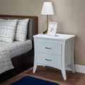 Nightstands White Nightstand - 24" X 16" X 25" White Particle Board Nightstand HomeRoots