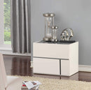 Nightstands White Nightstand - 24" X 17" X 20" Cream White And Dark Grey Mdf Nightstand HomeRoots