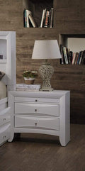 Nightstands White Nightstand - 26" X 17" X 25" White Rubber Wood Elegant Nightstand HomeRoots