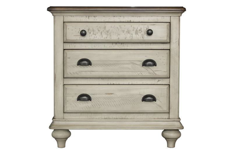 Nightstands White Nightstand - 27" x 17" x 28" Two Tone, Solid Wood, Drawer Nightstand HomeRoots