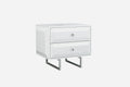 Nightstands White Nightstand - 27" X 20" X 23" White Chrome Nightstand HomeRoots