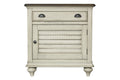 Nightstands White Nightstand - 29" x 17" x 30" Two Tone, Solid Wood, Door Nightstand HomeRoots