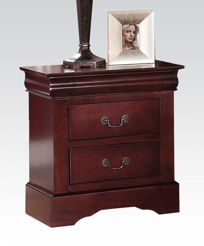 Nightstands Wood Nightstand - 15'.67" X 21'.65" X 23'.54" Cherry Antique Brass Wooden Nightstand HomeRoots