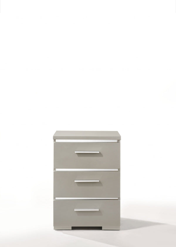 Nightstands Wood Nightstand - 15" X 18" X 25" Silver Wood Veneer (Paper) Nightstand HomeRoots