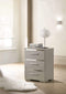 Nightstands Wood Nightstand - 15" X 18" X 25" Silver Wood Veneer (Paper) Nightstand HomeRoots