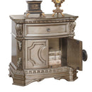 Nightstands Wood Nightstand - 18" X 30" X 29" Antique Champagne Wood Poly Resin Nightstand w/Wooden Top HomeRoots