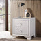 Wood Nightstand With 2 Drawers in White