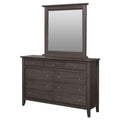 Nine Drawer Dresser with Floating Top and Metal Drawer Pull, Gray-Cabinets and storage chests-Gray-Wood and Metal-JadeMoghul Inc.