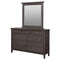 Nine Drawer Dresser with Floating Top and Metal Drawer Pull, Gray-Cabinets and storage chests-Gray-Wood and Metal-JadeMoghul Inc.