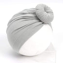 Nishine Baby Turban Hat with Bow Children Hats Cotton Blend Newborn Beanie Top Knot Caps Kids Headwear Photo Props Shower Gift AExp