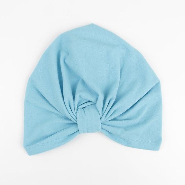 Nishine Baby Turban Hat with Bow Children Hats Cotton Blend Newborn Beanie Top Knot Caps Kids Headwear Photo Props Shower Gift AExp