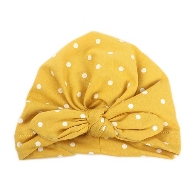 Nishine Baby Turban Hat with Bow Children Hats Cotton Blend Newborn Beanie Top Knot Caps Kids Headwear Photo Props Shower Gift AExp